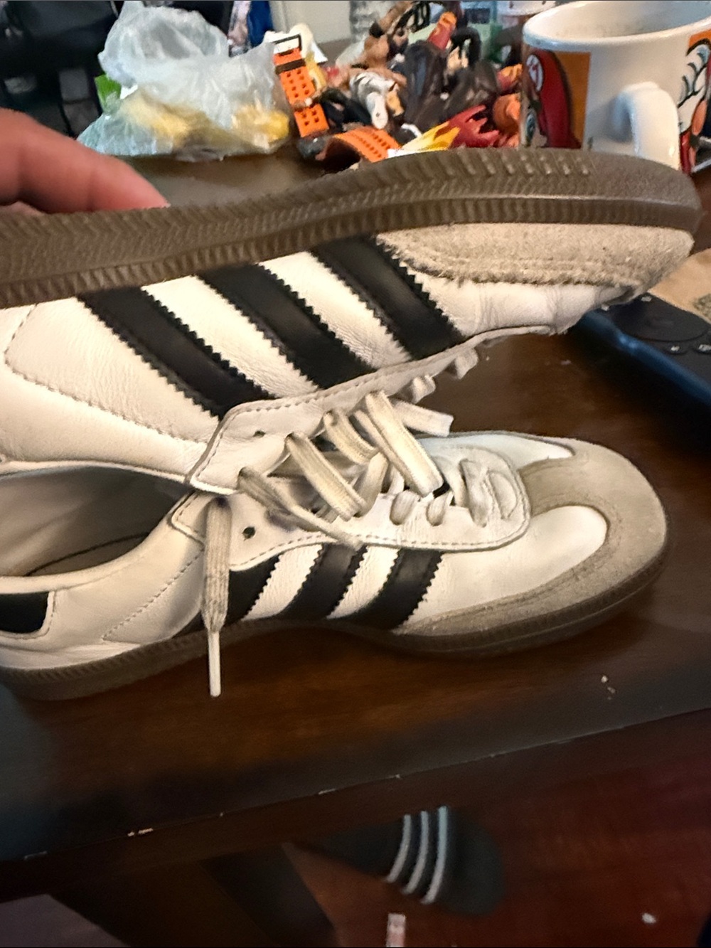 adidas Samba Leather Sneakers - White & Black - Picture 8 of 9
